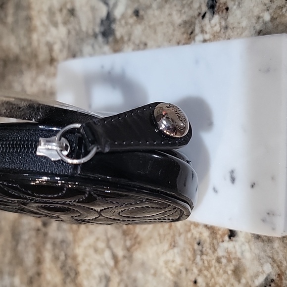 Coach EUC black Leather Pouch Coin Wallet Change Purse Accessory Case - Picture 2 of 4